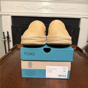 TOMS Beige Woven Slip-Ons